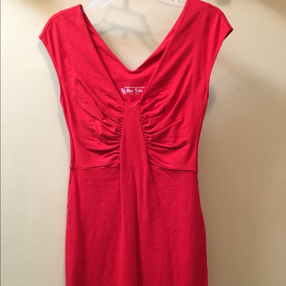 Red fitted dress