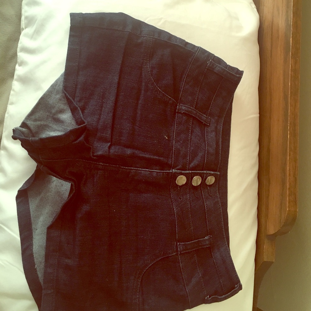 Denim high top shorts