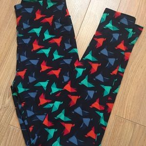 LulaRoe OS Leggings - origami birds