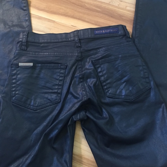 Rock & Republic Denim - Rock & Republic Black coated Berlin skinny jeans