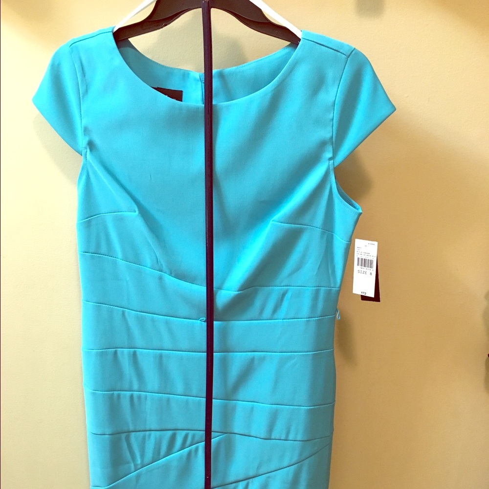 Teal straight fitting dress