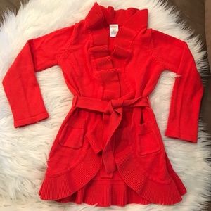 {Gymboree} Ruffled Belted Cardigan.