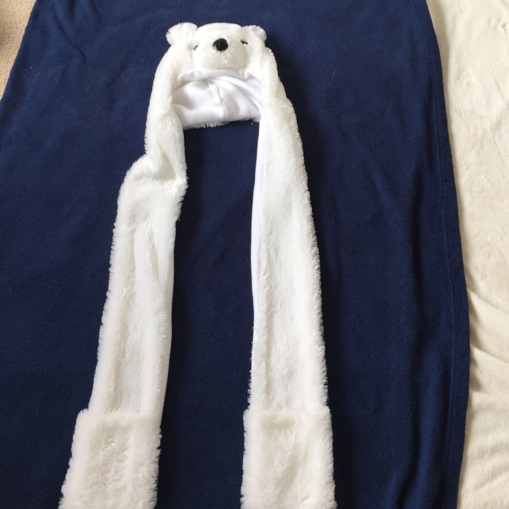 Cute polar bear hat/ glove mix