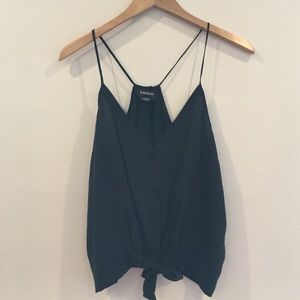 Black strappy cropped tank