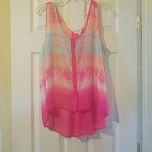 Candies XL sheer high/low tank