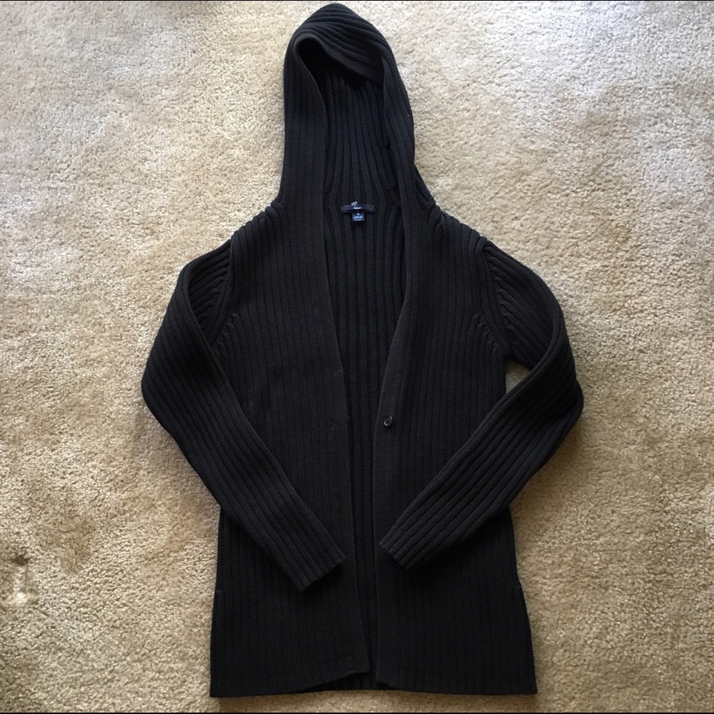 Gap Black Sweater with Hood Sz Medium