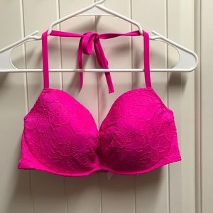 VS Bandeau Style Bikini Top Pink Lace nwot