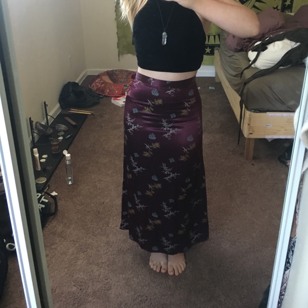Purple silk skirt