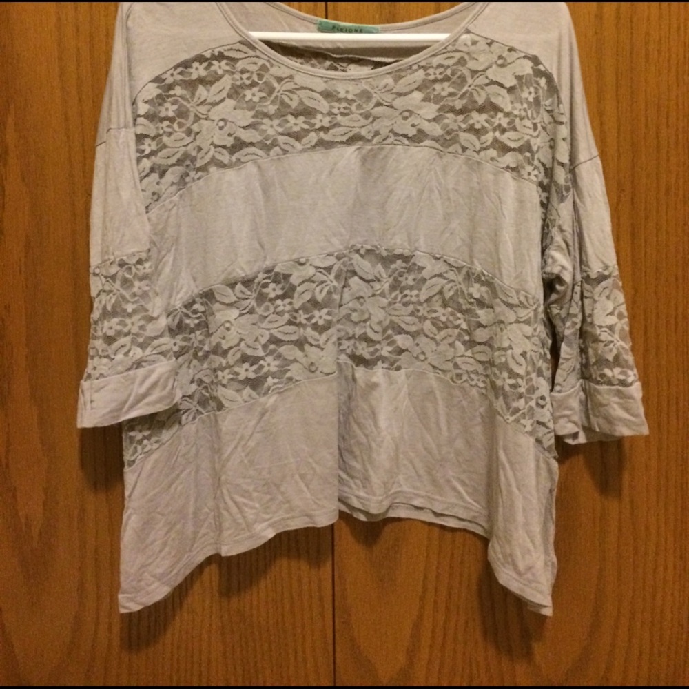 Cure lace crop top. Purple gray color