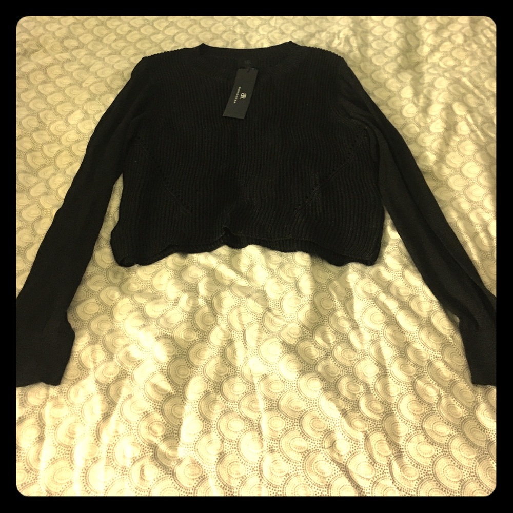 Cropped Black BR Monogram Sweater (with tags)
