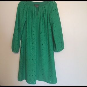 Adorable Green Dress with Eyelet Cutouts