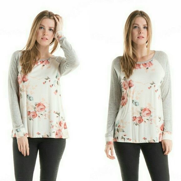 Floral Raglan Top - Picture 2 of 2