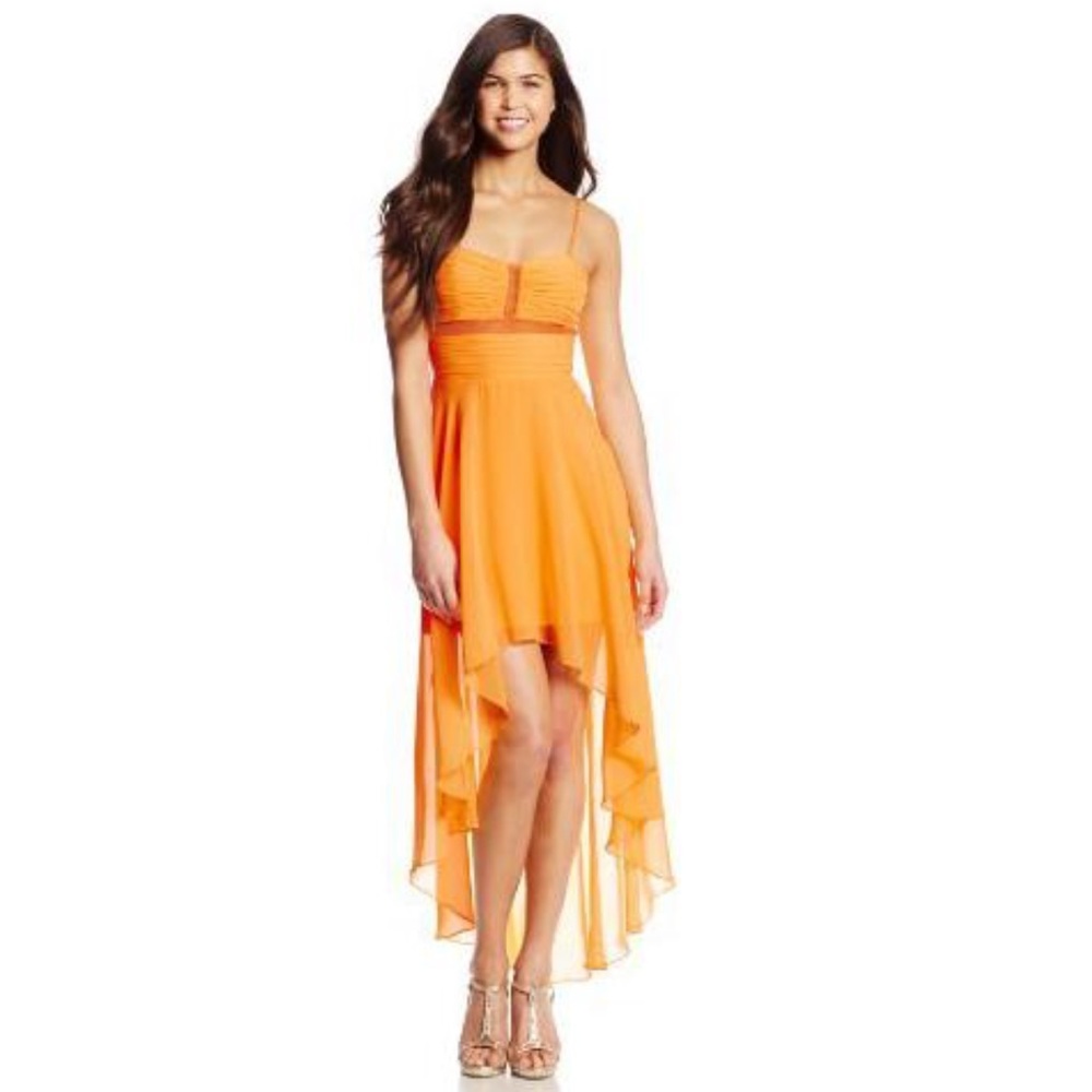 Orange/Apricot colored Chiffon prom dress
