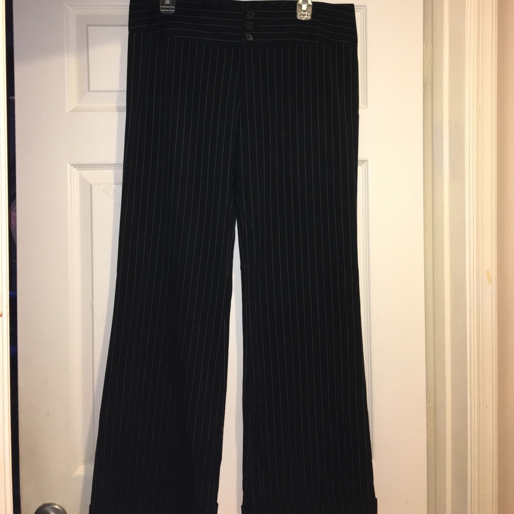 Divalicious Black Pinstripe Dress Pants