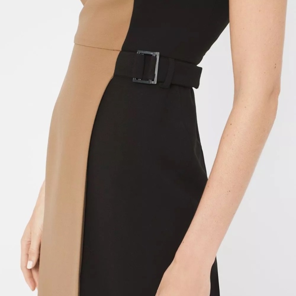 White House Black Market Khaki Colorblock Dress - Picture 4 of 4