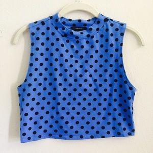 Royal Blue Polka Dot Crop Top