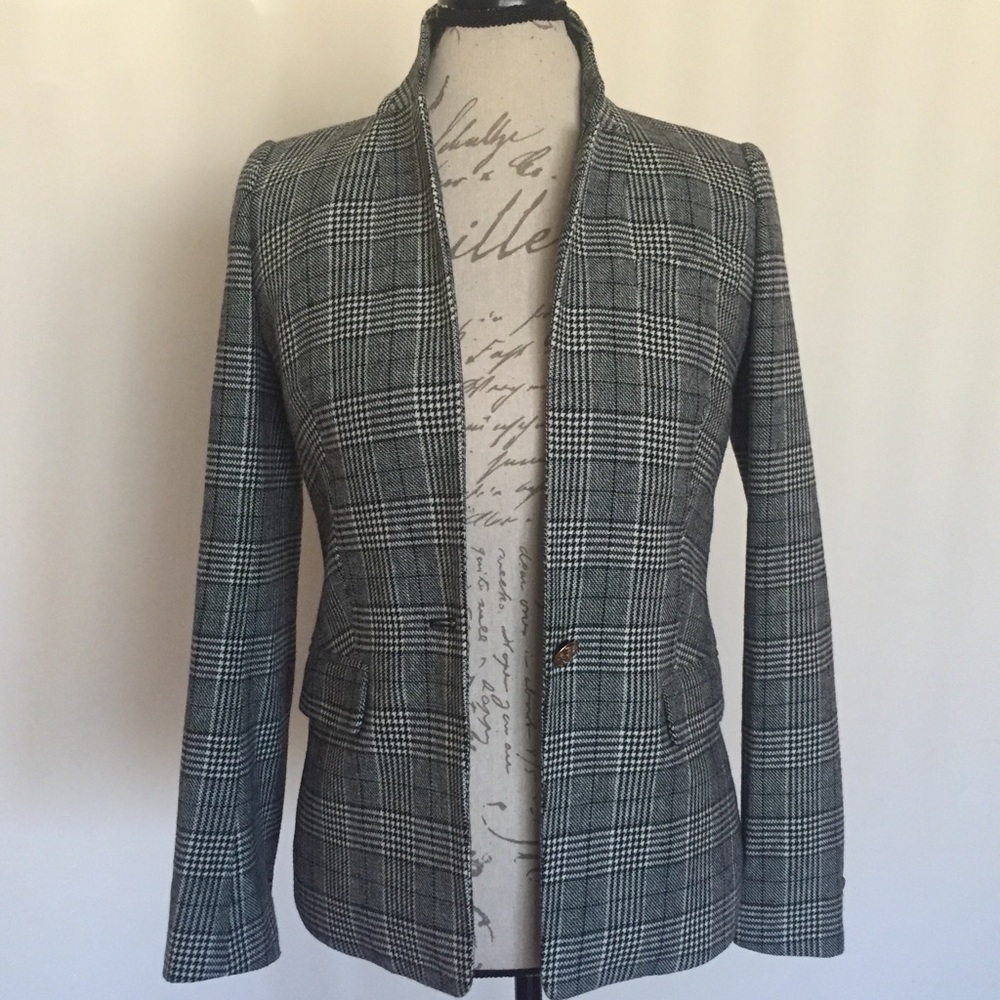 J Crew Regent Wool Blazer Glen Plaid