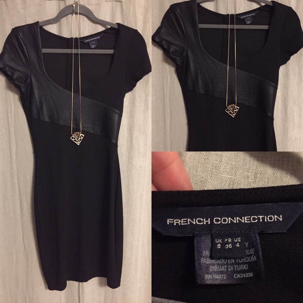 French Connection dress with faux leather detail
