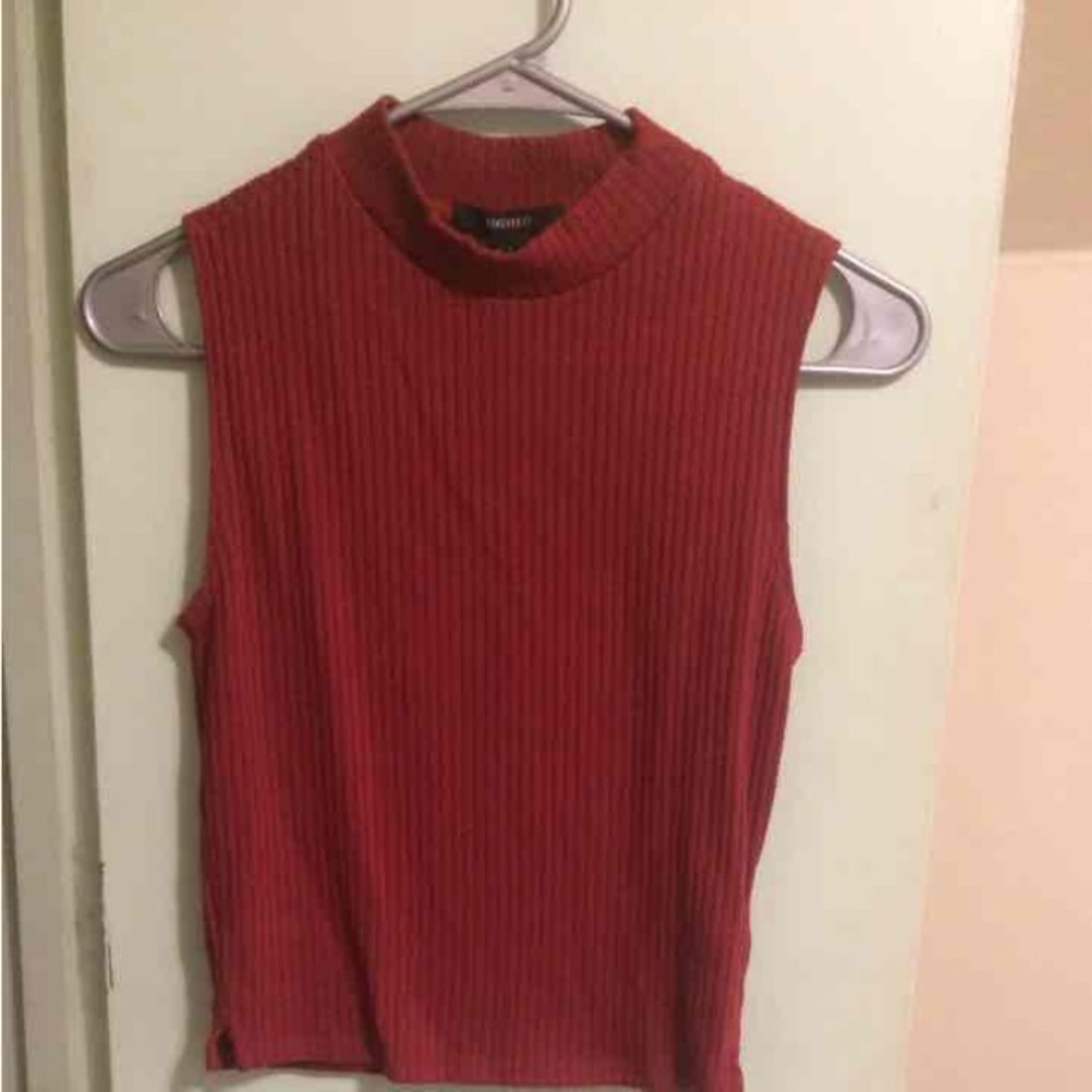 Mock neck ribbed tank
