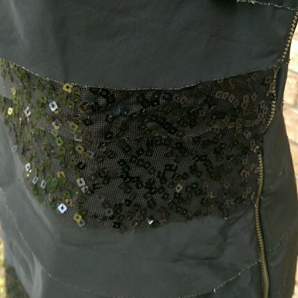 Strapless Black Sequined Dress - Picture 2 of 4