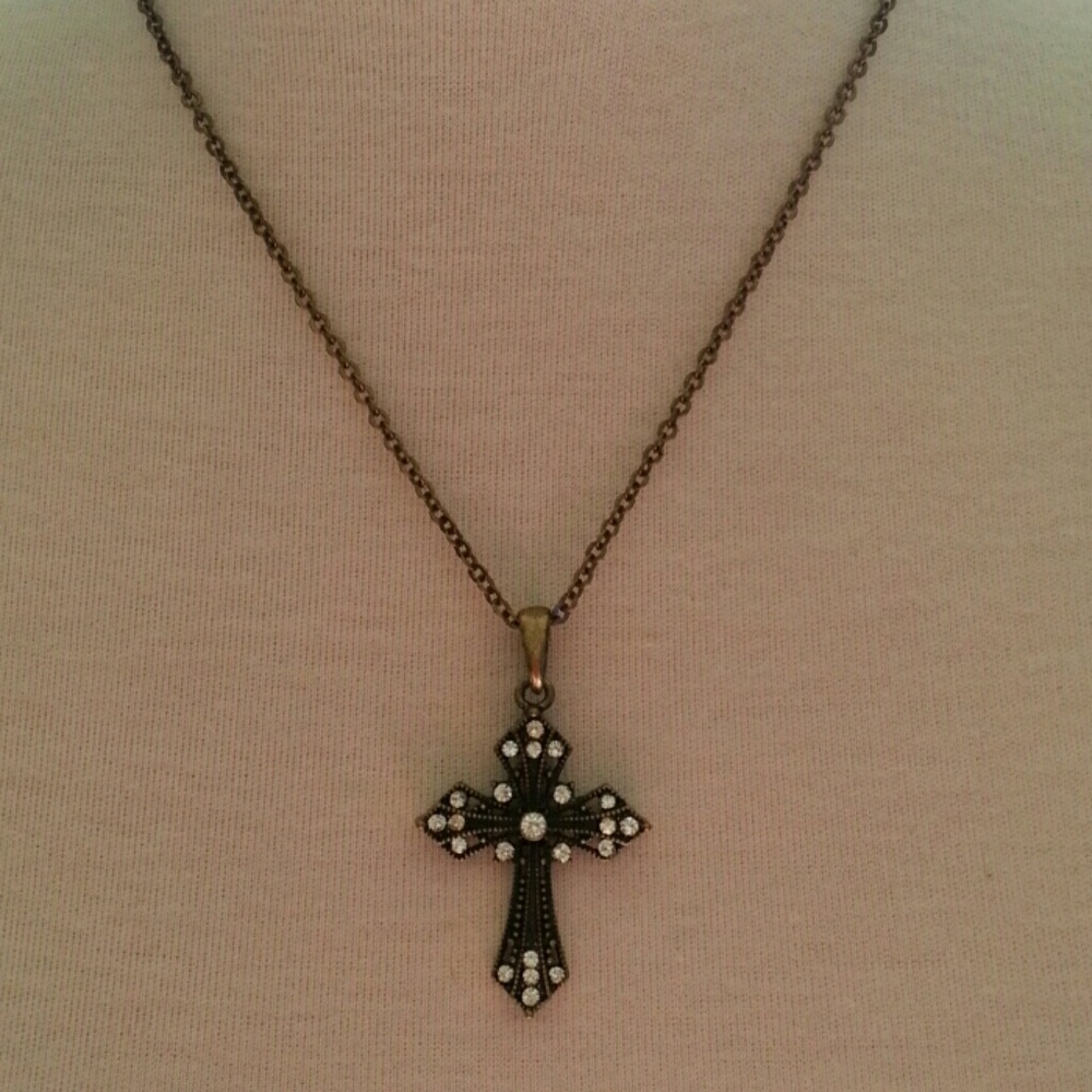 Premier Designs Matte Gold Cross Necklace
