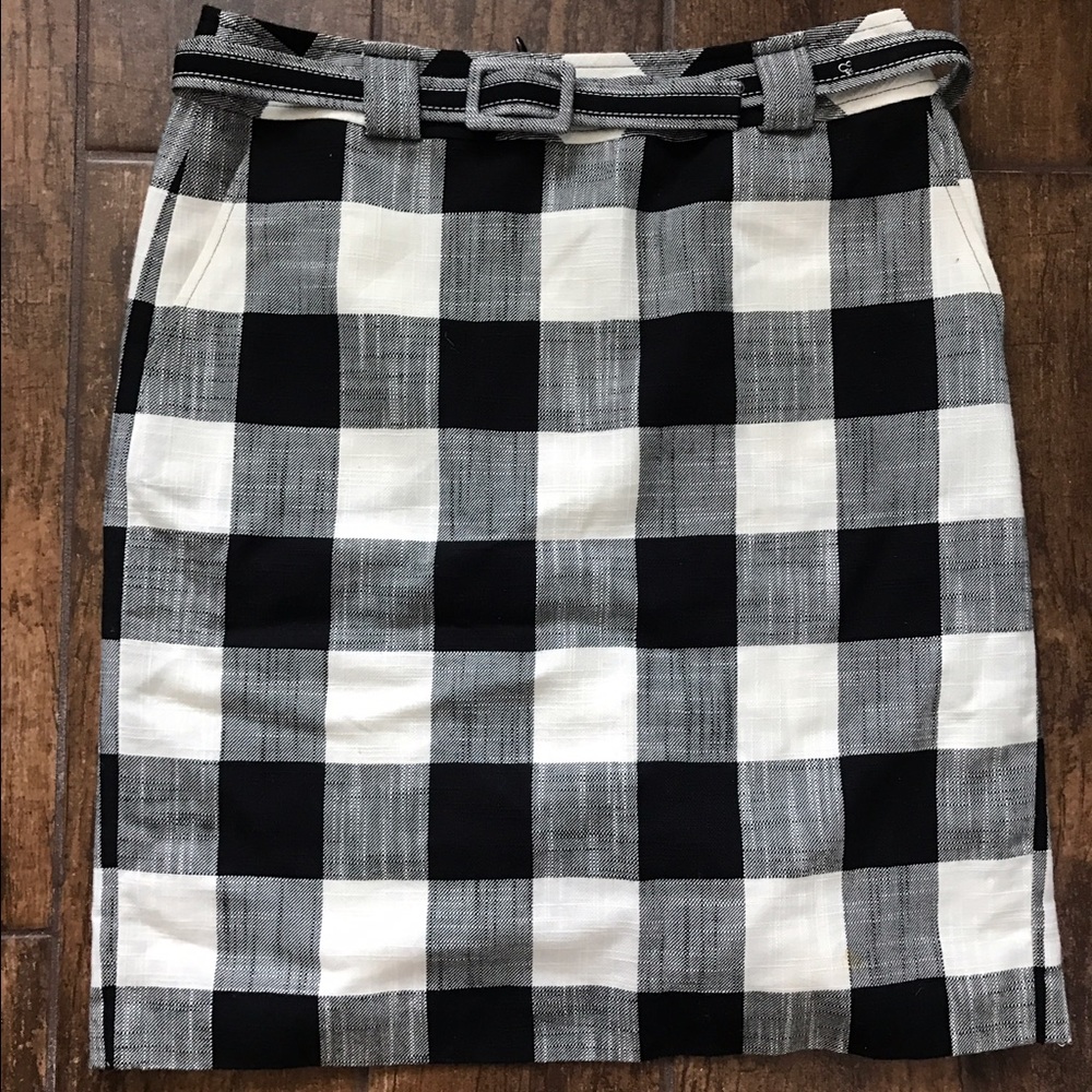 Talbots petite gingham plaid pencil skirt