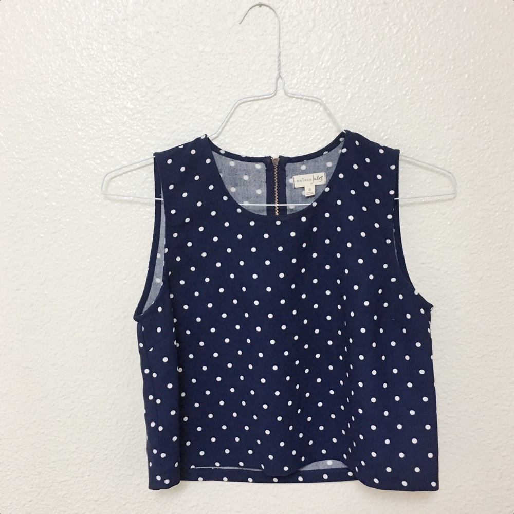 Polka dot crop sleeveless top