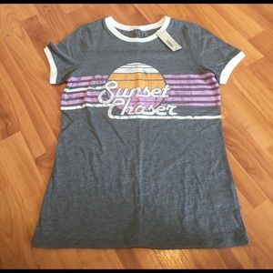 NWT sunset chaser ringer tee