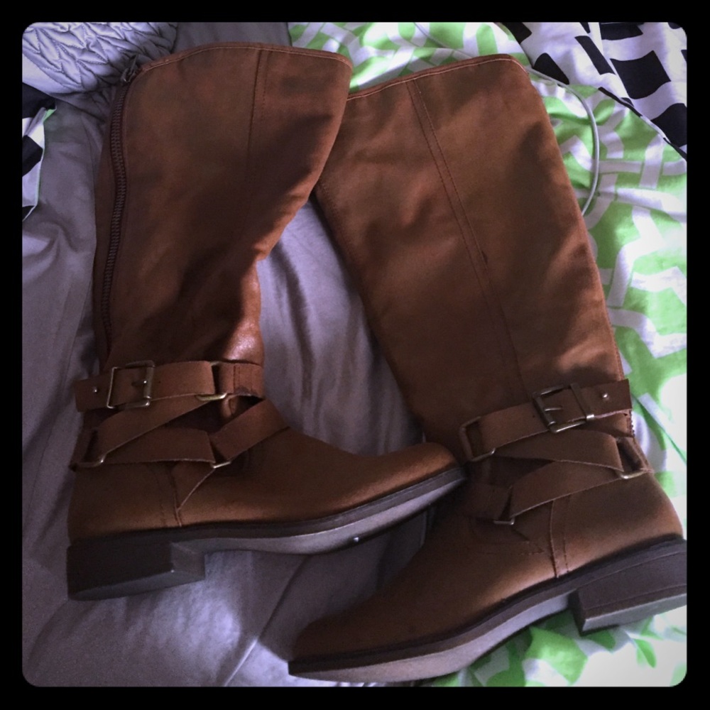Brown riding boots