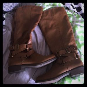 Brown riding boots