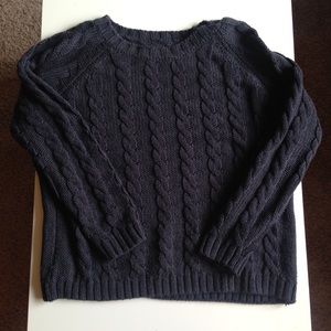 Charcoal gray cable sweater