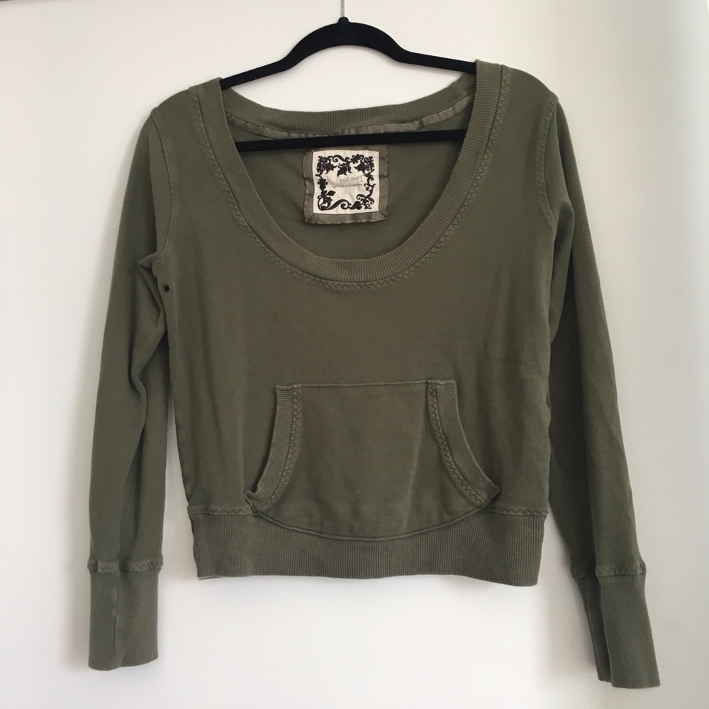 Sale! Sexy Green Off the Shoulder Sweatshirt