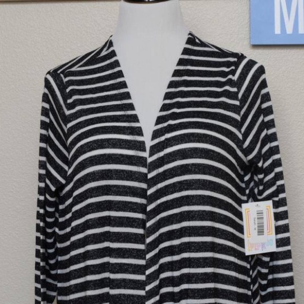 Worn once LuLaRoe Sarah cardigan duster M stripes