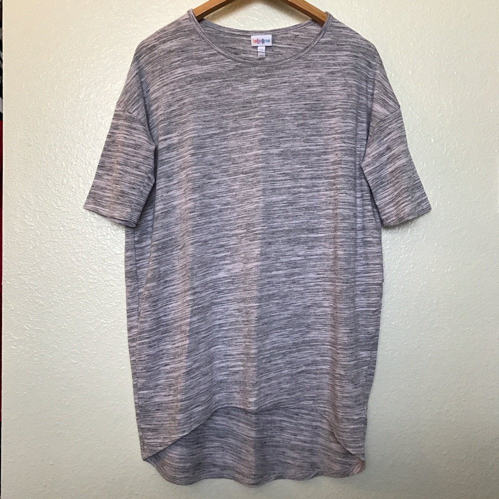 LuLaRoe Irma Heather Grey Blush Pink