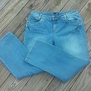 A.n.a Petite Mid Wash Bootcut Jeans