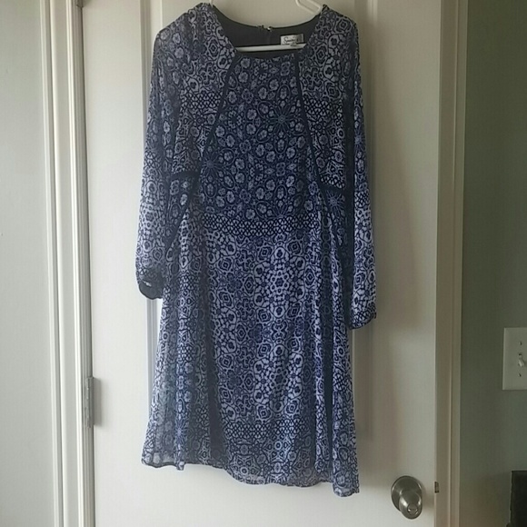 Blue mixed print Boho style tunic - Picture 4 of 5
