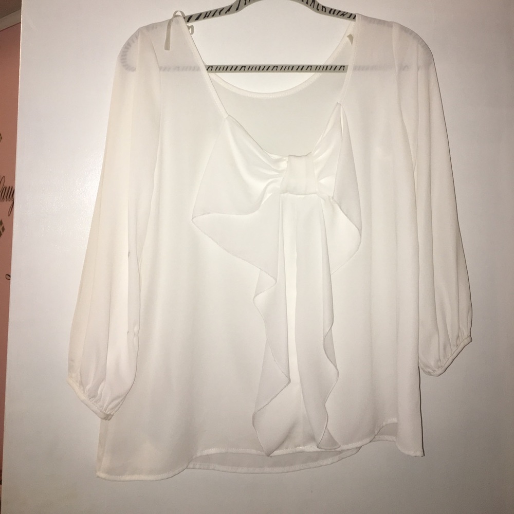 White blouse with bow