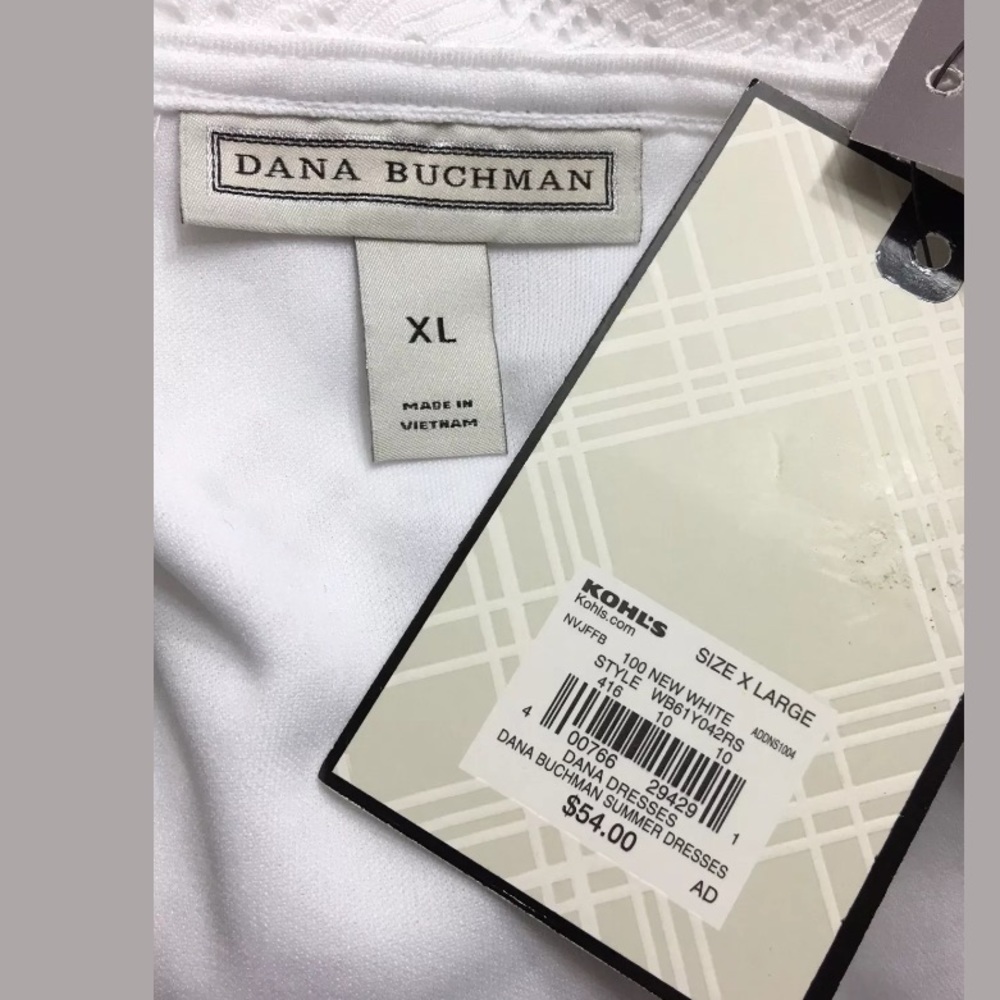 Dana Buchman White Crochet Lace Lined Sheath Dress - Picture 6 of 8