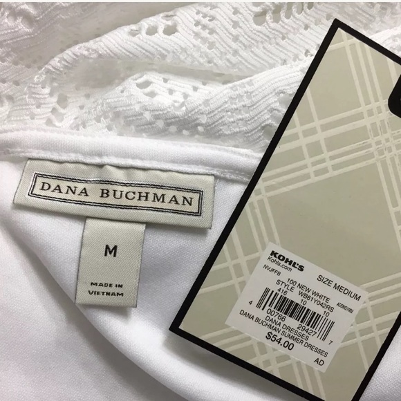 Dana Buchman White Crochet Lace Lined Sheath Dress - Picture 5 of 8