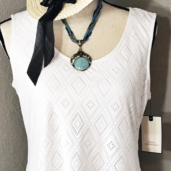 Dana Buchman White Crochet Lace Lined Sheath Dress - Picture 2 of 8