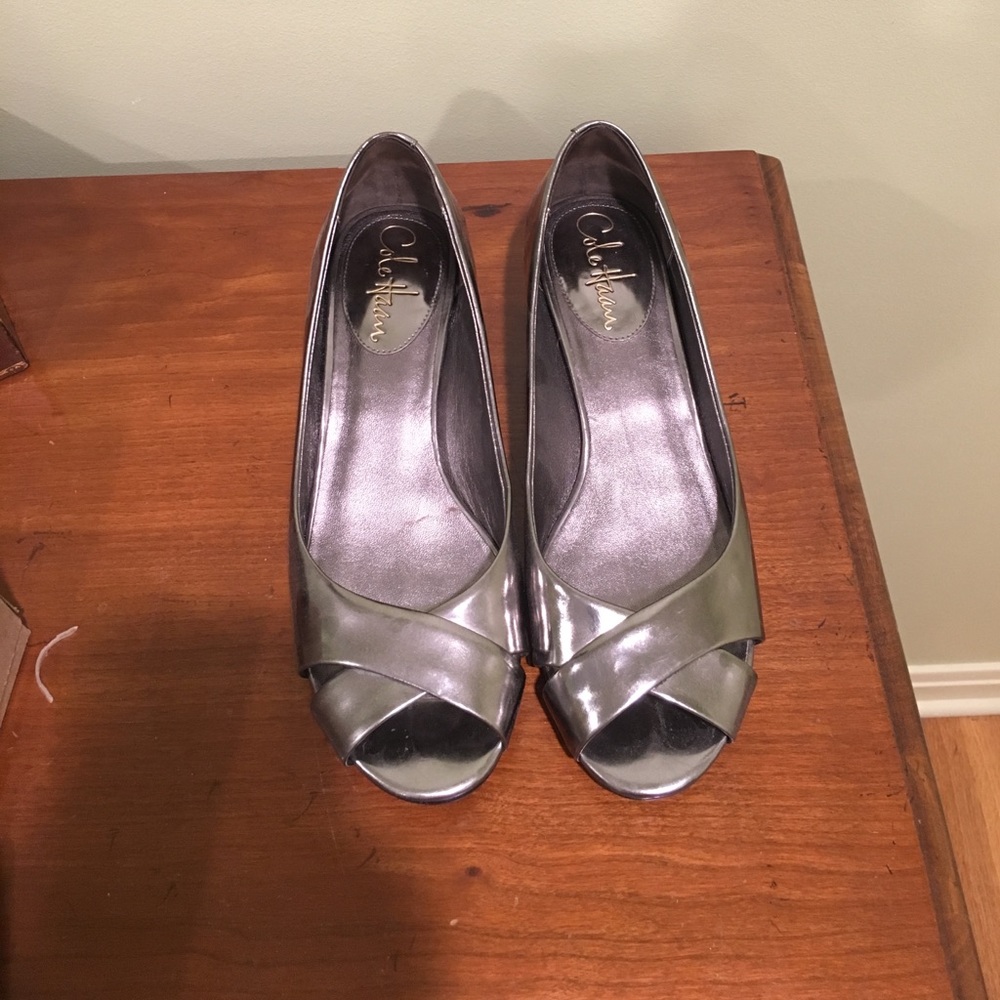 Cole Haan-Nike Air Metallic Silver Wedge