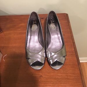 Cole Haan-Nike Air Metallic Silver Wedge