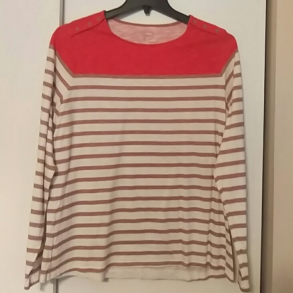 Striped Long Sleeve with Button Details