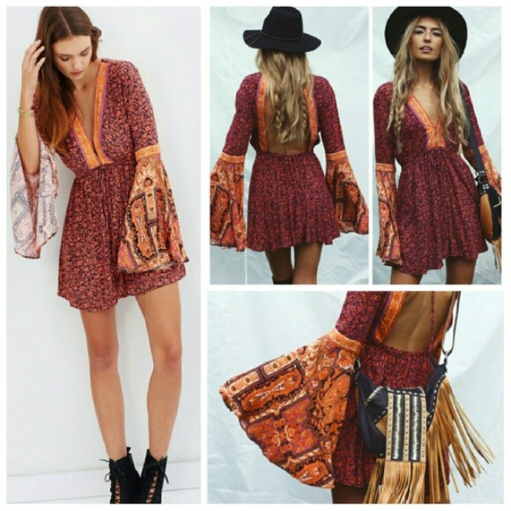 Free People Bell Sleeve Romper NWT