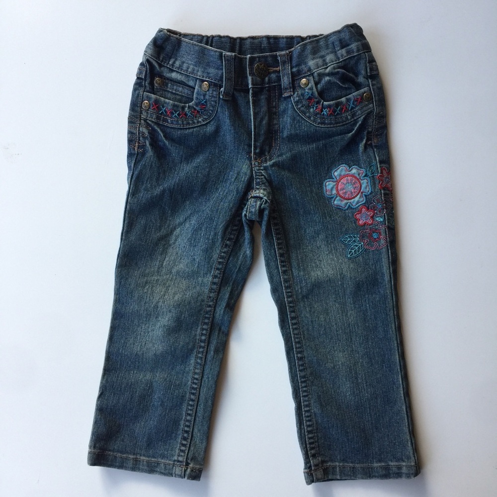 EUC Side 2 Pumpkin Patch Adjustable Jeans
