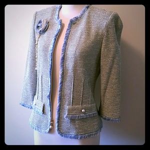 St. John Collection Jeweled  Spring Cropped Jacket