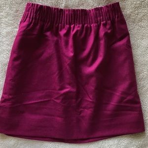 Plum J. Crew Wool Sidewalk Skirt