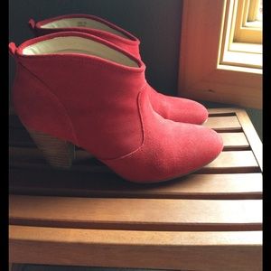 Red Suede Booties