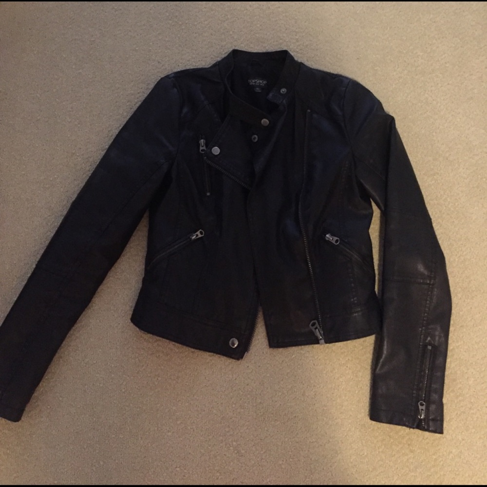 Topshop faux leather jacket