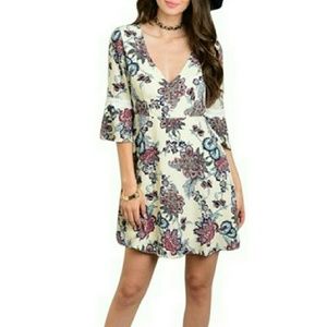 "Chloe" Floral Indigo Dress